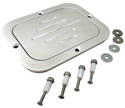Fuel Tank and Master Cylinder Access Door, Billet Aluminum, Polished, Rectangular Fuel Tank and Master Cylinder Access Door, Billet Aluminum, Polished, Rectangular