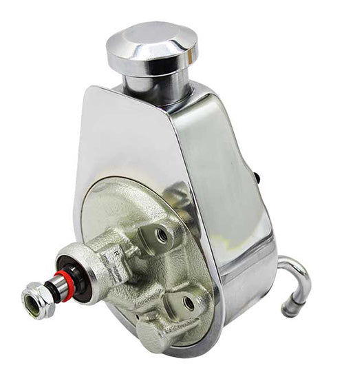 Power Steering Pump, Chrome, Billet Cap - Saginaw product photo Power Steering Pump, Chrome, Billet Cap - Saginaw