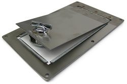 Fuel Tank and Master Cylinder Access Door, Stainless Steel, Brushed, Rectangular product photo Fuel Tank and Master Cylinder Access Door, Stainless Steel, Brushed, Rectangular