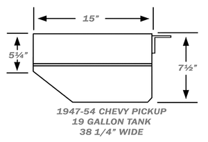 1947-53 Chevy, GMC Truck 19 Gallon Aluminum Fuel Tank COMBO Kit view 2