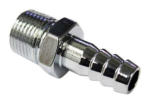 Gas Tank Hose Fitting, 180 Degree, 3/8", Chrome view 1
