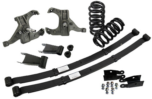 1973-87 Chevy / GMC C10 Suburban / Blazer / Jimmy Deluxe Lowering Kit w/ Reg. Duty (52") Leaf Springs Kit