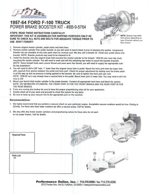1957-64 Ford F100 Truck Power Brake Booster Kit - Chrome view 3