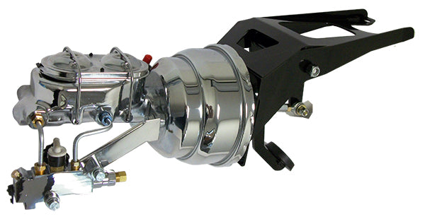 1955-59 Chevy Truck and GMC Truck Firewall Mount Power Brake Booster Kit, Chrome