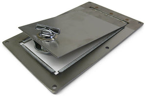 Fuel Tank and Master Cylinder Access Door, Stainless Steel, Brushed, Rectangular view 3