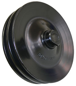 Power Steering Pump Pulley, 2 Groove Bolt On Saginaw Type, Black