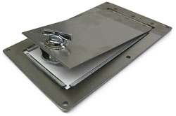 Fuel Tank and Master Cylinder Access Door, Stainless Steel, Brushed, Rectangular