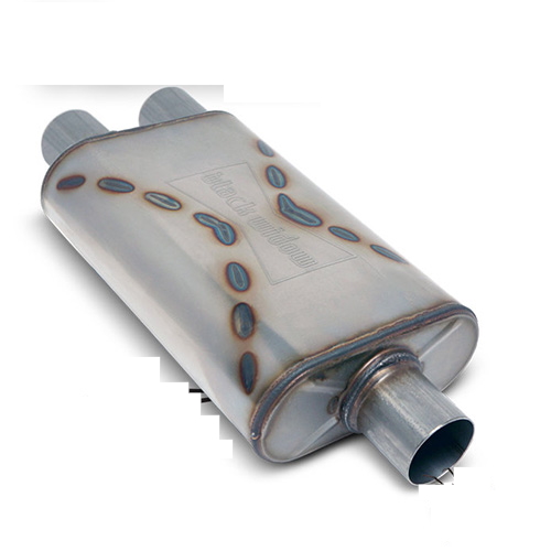 Black Widow Venom 250 Exhaust Muffler, Single In, Dual Out